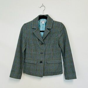 Pendleton VTG  Petite Houndstooth 100% Wool Tailored Womens Size 4 Lined Blazer